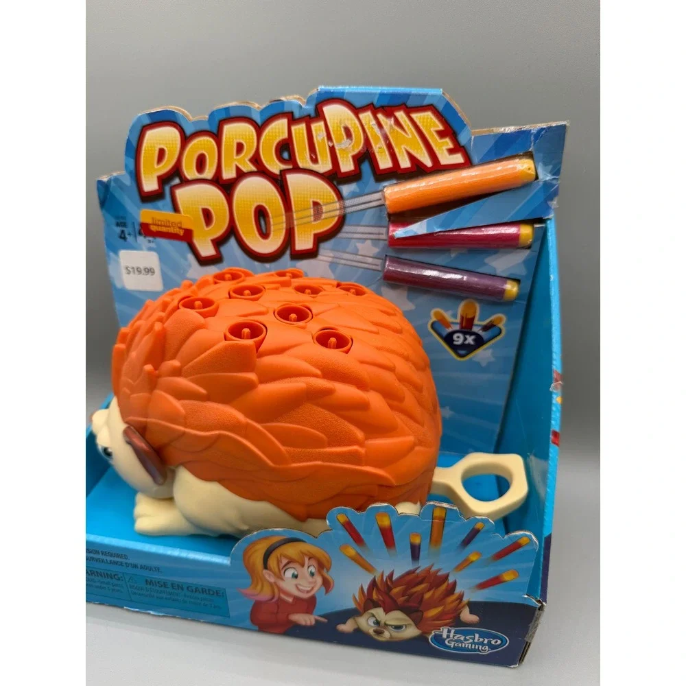 Rare Hasbro Gaming Porcupine Pop!  Hedgehog Toy with 9 Foam Darts 2018